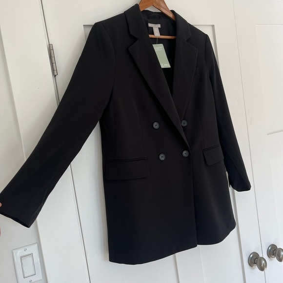 H&M Double Breasted Blazer Jacket Sz M - Picture 5 of 7